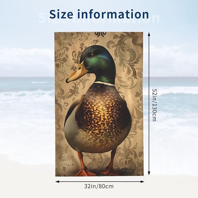 Microfiber Beach Towel, Duck Beach Towels 32x52in,Quick Dry, Sand Free, Ultra Soft & Oversized Towel for Travel, Outdoor, Bathroom, Swimming - Ideal for Pool, Camping, Yoga, or Gift Decor