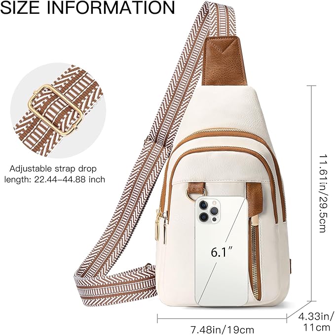 GAEKEAO Sling Bag for Women Crossbody Bags Fanny Pack Vegan Leather Chest Bag Travel Shoulder Belt Purse Backpack Gifts