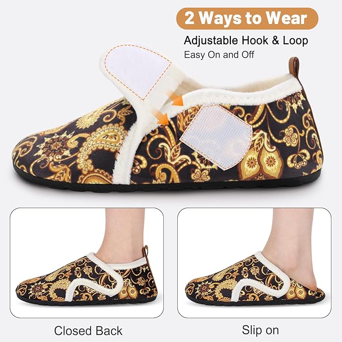Ultrafun House Slippers for Women Men Slip on Barefoot Slippers Socks Soft Lightweight Rubble Sole House Shoes Indoor/Outdoor