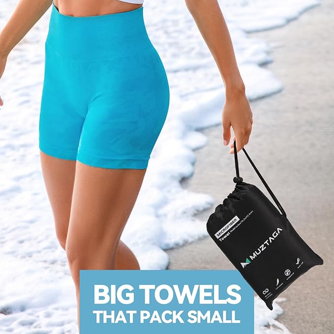Microfiber Towel Large for Beach, Travel, Swimming, Bath, Pool–Quick Dry, Ultra Compact, Sand Free, Lightweight & Super Absorbent(Light Gray,60x30 in)
