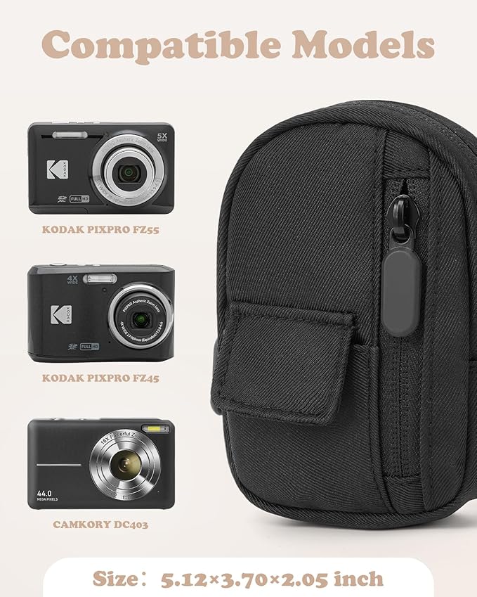 Soft Camera Case for Digital Camera KODAK PIXPRO FZ55/ FZ45/CAMKORY DC403 FHD 1080P,Travel Camera Pouch, Carry Case Bag Cute Small