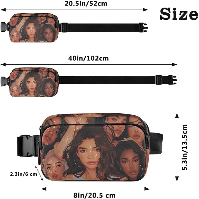 Group Of Women Fanny Pack for Women Men Water Resistant Fashion Waist Packs with Adjustable Strap Belt Bag for Travel Workout Jogging Hiking 21220579