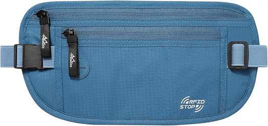 MoKo Secure Travel Money Belt, Undercover Hidden RFID Blocking Travel Wallet, Anti-Theft Passport Wallets for Men Women