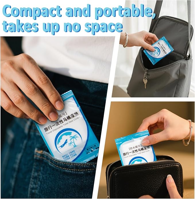 Disposable Toilet Seat Cover - Plastic Toilet Seat Covers Waterproof Non-Slip Individually Wrapped Friendly Packing For Travel,Potty Training,Pregnant Moms & Adults,60 Pack
