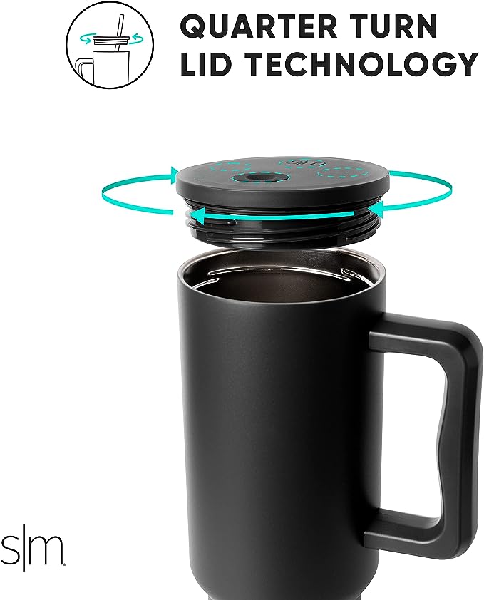 Simple Modern 40 oz Trek Tumbler with Handle and Straw Lid | Cup Holder Friendly Insulated Stainless Steel Travel Mug | Downhill Skiing