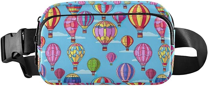 Colorful Hot Air Balloons Fanny Pack for Women Men Water Resistant Fashion Waist Packs with Adjustable Strap Belt Bag for Travel Workout Jogging Hiking 21219155