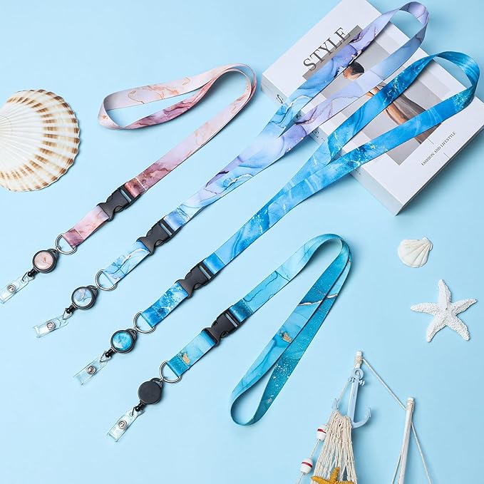 4 Pack Cruise Lanyard for Ship Cards Detachable Lanyards with Retractable Badge Reels and Waterproof ID Badge Holder, 2026 Cruise Essentials Accessories