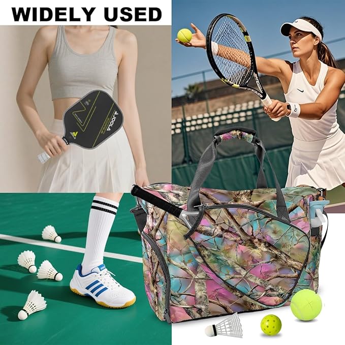 Tree Shadow Multi Gym Bag for Women & Tennis Bag, Large Sports Duffel Bag Waterproof with Ventilated Shoe Compartment & Front Racket Sleeve, Lightweight Travel Weekender Overnight Bag