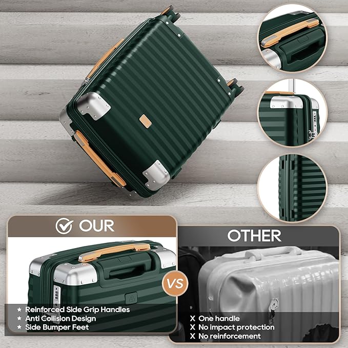 Joyway Luggage Set 3-Piece PP Hardshell Luggage with TSA Lock & Spinner Wheels – Lightweight Suitcase Set with Corner Protectors for Effortless Travel