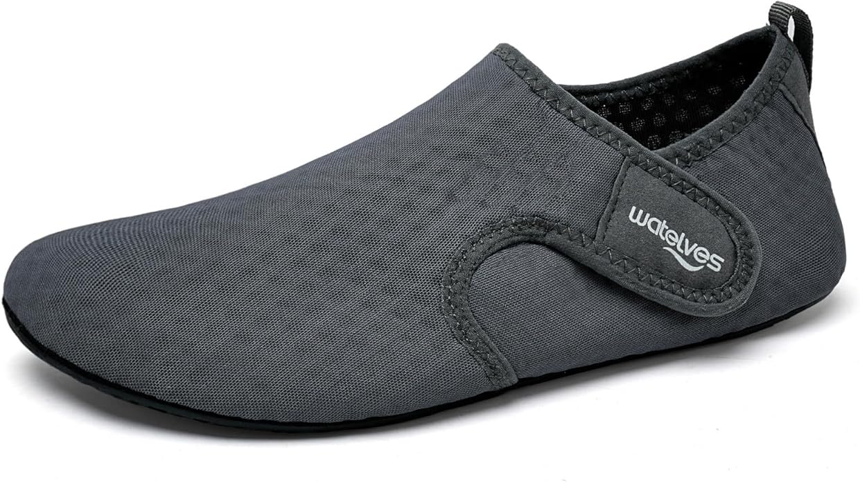 WateLves Water Shoes for Women Men Swim Beach Aqua Socks Quick Dry Barefoot House Slippers Travel Shoes with Adjustable Magic Tape for Pool Diving Boating Yoga Surf