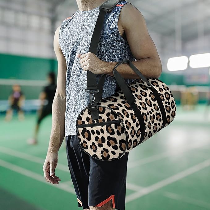 Overnight Weekender Travel Bag Cheetah Leopard Print Gym Sports Travel Workout Bag Basketball Football Weekender Bags