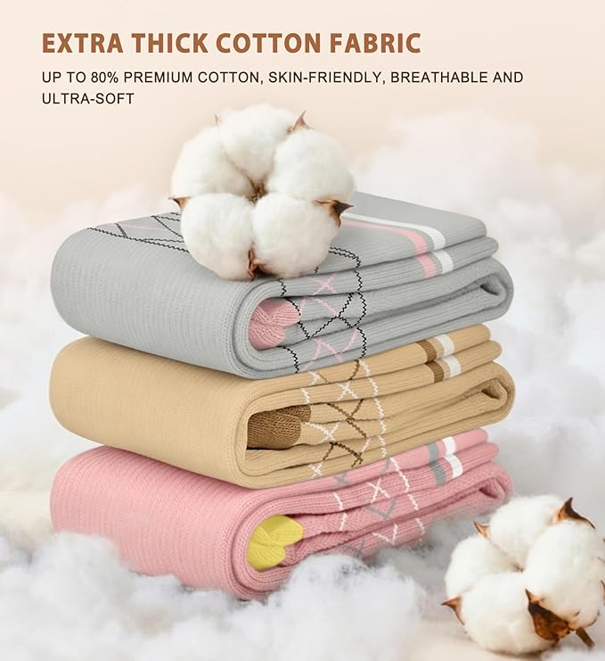 Cotton Compression Socks for Women&Men Knee High Cute Support Sock for Nurses, Pregnancy, Flying