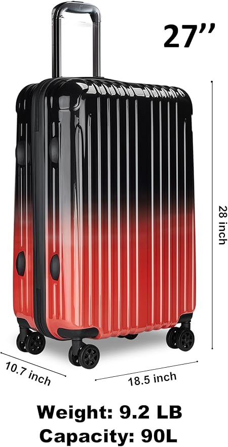 27 inch Luggage - Airline Approved Suitcases with Spinner Wheels, Built-In TSA Lock，Hard Shell Expandable Suitcases
