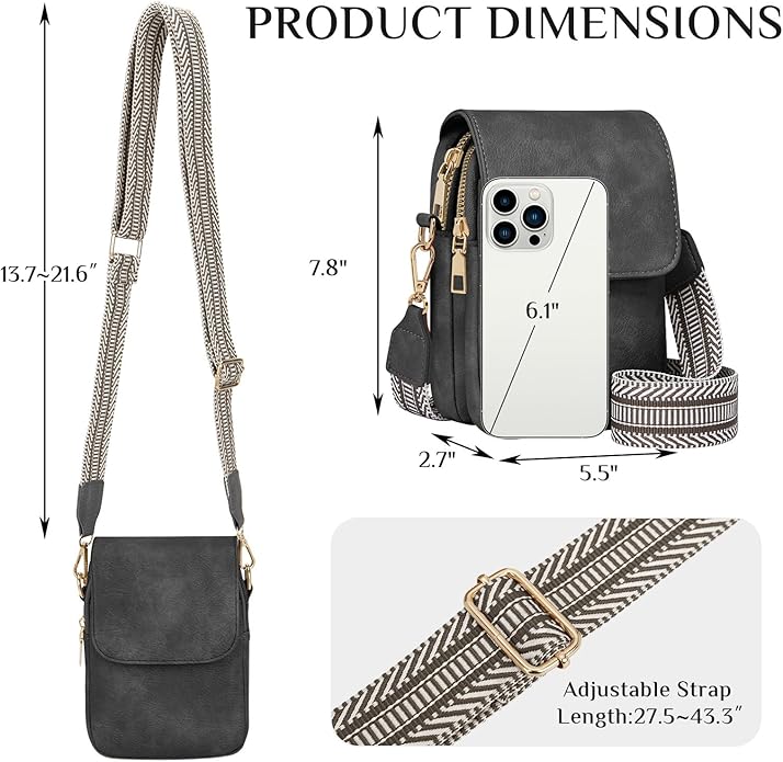 Fashion Small Crossbody Bags for Women Trendy Designer Cell Phone Purses Wallets with Card Holder Anti Theft Travel