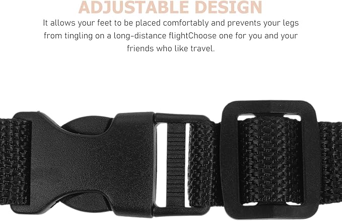 HEMOTON Airplane Foot Hammock Footrest Black Integrated Travel Foot Hanger Portable Office Desk Footrest for Long Flight and Work Comfort