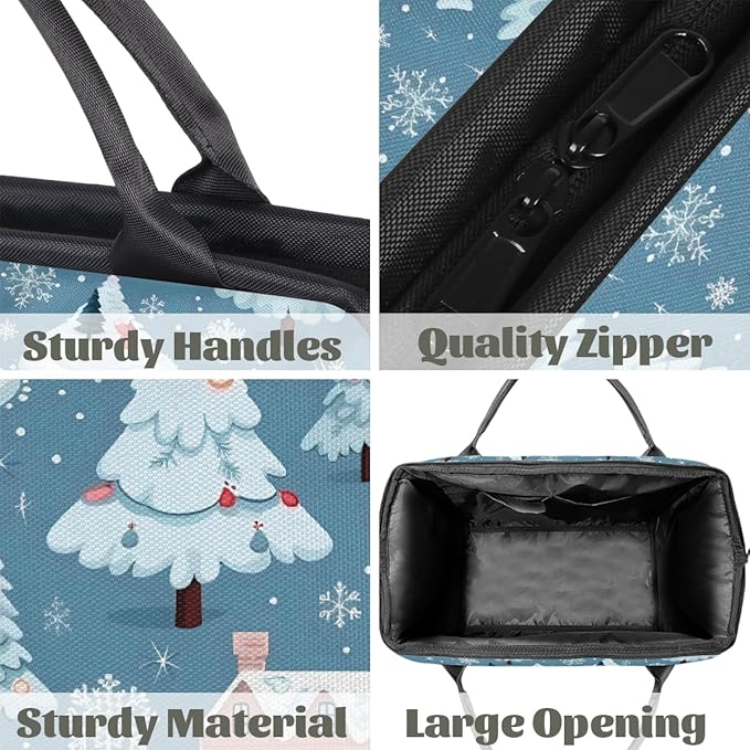 Overnight Weekender Bags for Women Men, Xmas Tree Santa Claus Snowflake Waterproof Travel Carry On Duffel Bag, Lightweight Sports Gym Bag for Fitness, Workout, Travel