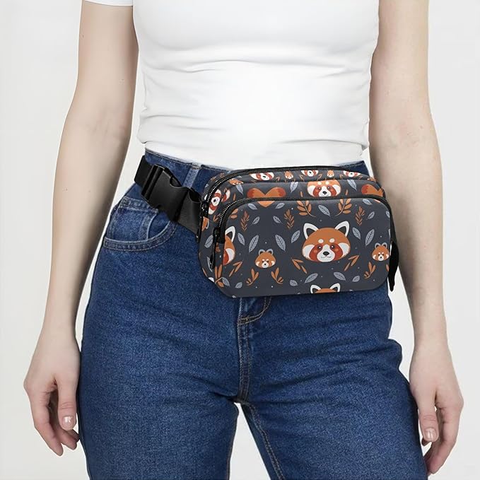 Kawaii Red Panda Fanny Pack for Women Men Water Resistant Fashion Waist Packs with Adjustable Strap Belt Bag for Travel Workout Jogging Hiking 21219403