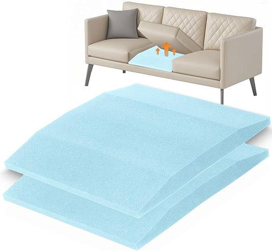 20"x20"Couch Cushion Support for Sagging Seat, Trapezoid 40D Density Foam Couch,Sofa Cushion Support Replacement for Furniture Sagging, Blue (2PCS)