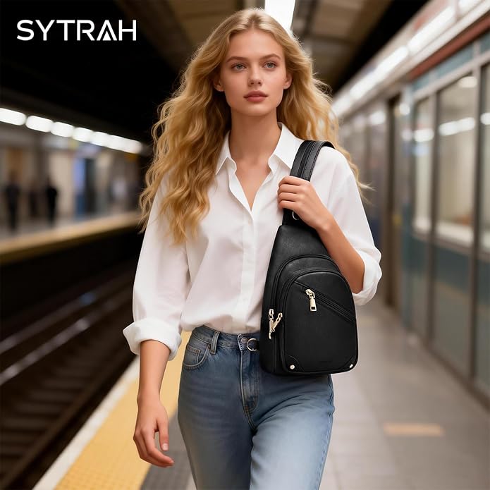 Anti Theft Sling Bag for Women, RFID Crossbody Purses Convertible Sling Backpack, Cross Body Purse Chest Bag