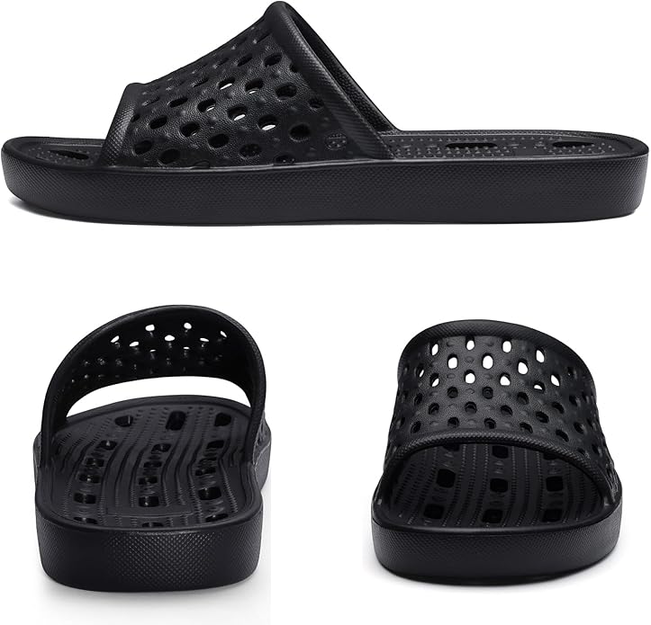 Litfun Shower Shoes for Women Non-Slip Quick Dry Shower Slippers Lightweight Pool Sandals with Drain Holes for College Dorm, Beach, Bathroom & Gym