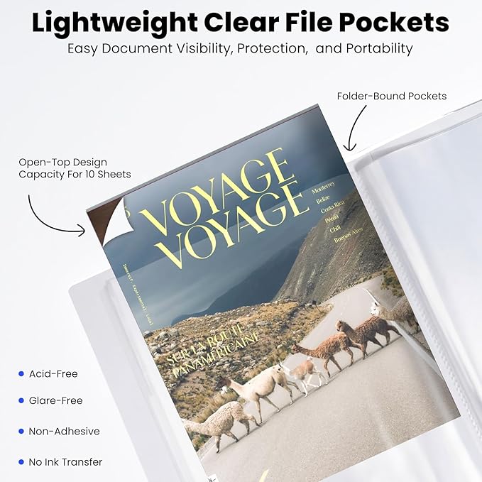 48-Pocket Portfolio Binder Display 96 Pages, 8.5x11 Binder with Plastic Sleeves, Art Portfolio Folder with Clear Sheet Protectors, Presentation Book for Artwork, Document Organizer
