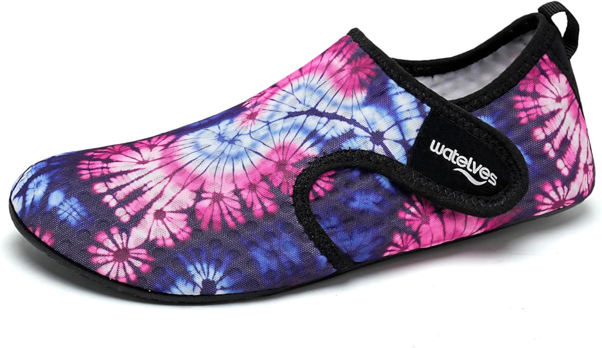 WateLves Water Shoes for Women Men Swim Beach Aqua Socks Quick Dry Barefoot House Slippers Travel Shoes with Adjustable Magic Tape for Pool Diving Boating Yoga Surf