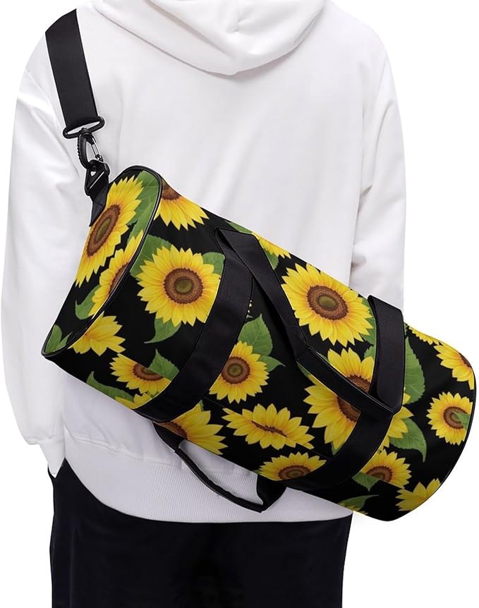 Gym Sports Travel Workout Bag Floral Sunflower (21) Dance Gymnastics Bag Lightweight Carry On Bags Foldable Overnight Bags
