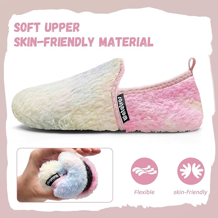 WateLves Kids Toddler Slippers Girls Boys Slip on House Shoes Lightweight Anti Slip Sock Slippers Winter Indoor Outdoor Walking Shoes
