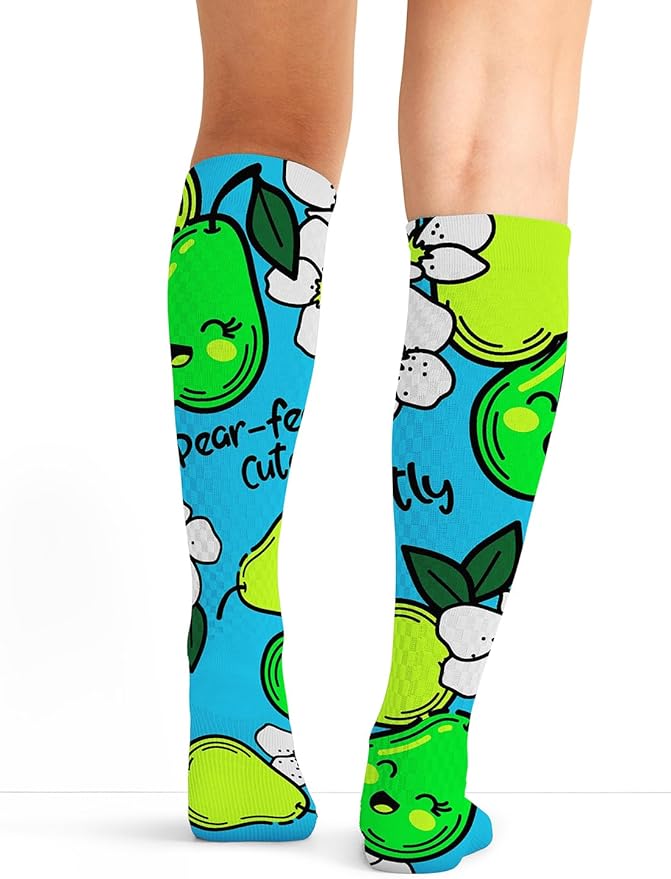 Cherokee Women's 10-15mmHg Compression Socks – Fun Print Knee Highs with Light Support, Soft Feel - PRINTSUPPORT