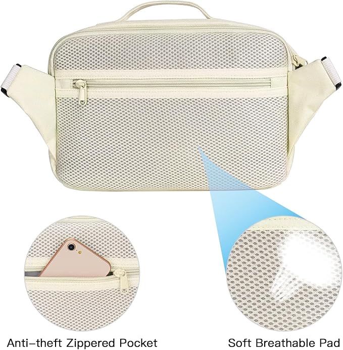 MOSISO Camera Shoulder Bag Case Crossbody Sling Purse, DSLR/SLR/Mirrorless Compact Padded Photography Handbag with Rain Cover Compatible with Canon/Nikon/Sony Cameras and Lenses, Beige
