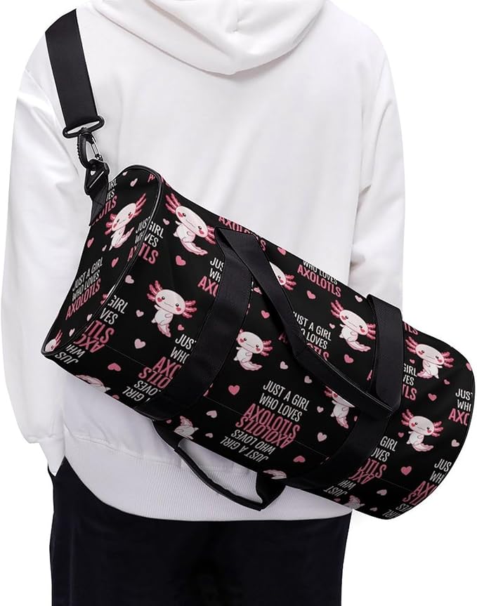 Weekender Carry on Beach Yoga Overnight Luggage Bag Just A Girl Who Loves Axolotls Gym Sports Duffle Bag Dance Gymnastics Bags