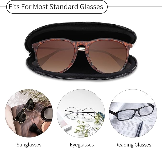 Hion Sunglasses Soft Case Ultra Light Neoprene Zipper Eyeglass Case With Belt Clip