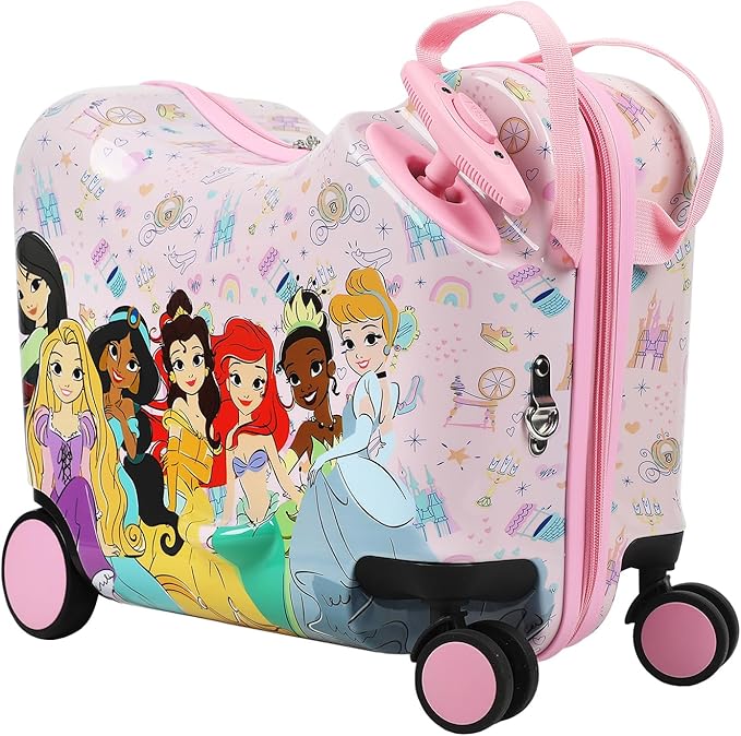 Bioworld Disney Princesses Ride-On 18" Suitcase For Kids & Toddlers
