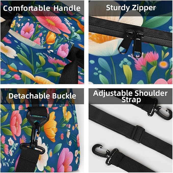 Kids Duffle Bag Girls Boys Spring Colorful Floral Garden Weekender Overnight Bag,Lightweight Duffel Bags for Traveling Gym Sport Dance