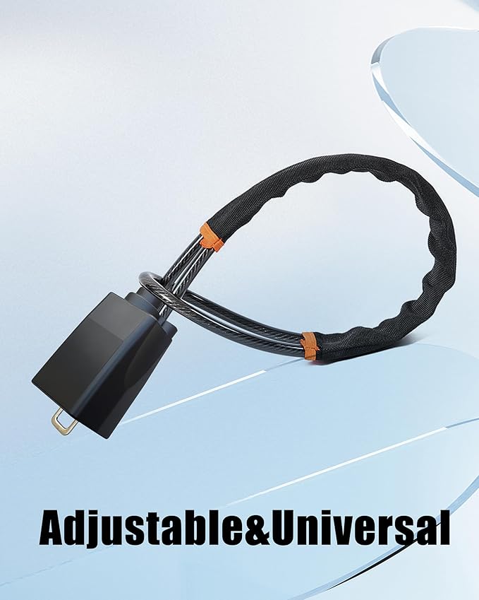 Universal Car Steering Wheel Lock and Seatbelt Lock, O-MKAC Double-Layer Anti-Theft Device with 3 Keys, Fits Most Cars, SUVs, Vans, Trucks, 17 Inch Adjustable, Lightweight & Portable (Black)