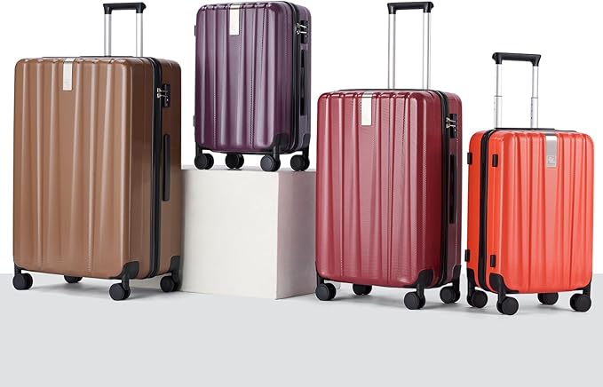 Hanke Expandable Hardshell Luggage Sets 3 piece Carry On Luggage with Wheels Suitcases Lightweight Checked Tsa Luggage Rolling Large Suitcase Travel Luggage Bag Woman Men 20/24/29 Inch(Purple)