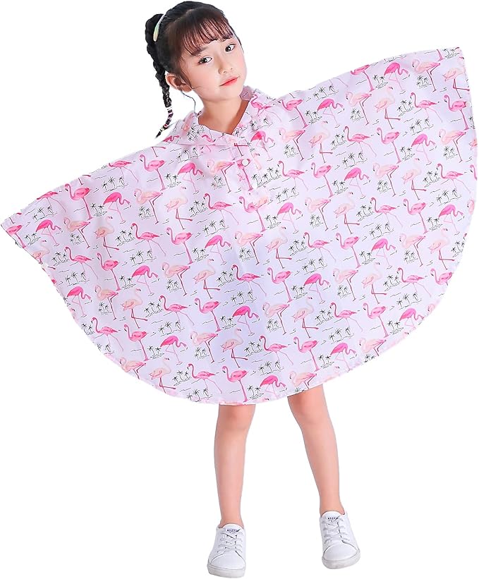 Spmor Kids Rain Poncho Hooded Jacket Rain Coat