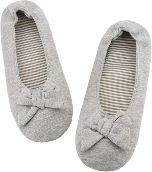 Panda Bros Women's Ballerina House Slippers,Anti-Skid Comfy Warm Ballet Style Slippers