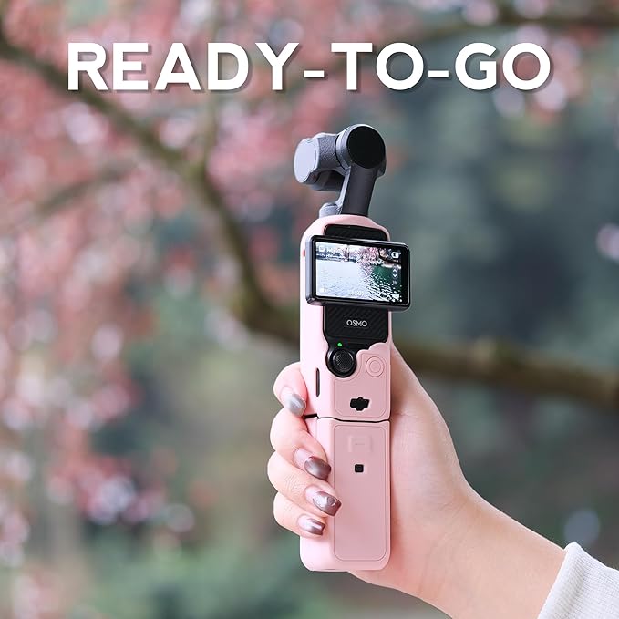 Protective Case for DJI Osmo Pocket 3 / Xtra Muse Camera, Soft Silicone Grip Cover with Screen Protection & Mic, Lightweight, Anti-Scratch, for Travel, Vlogging, Daily Filming – Pink