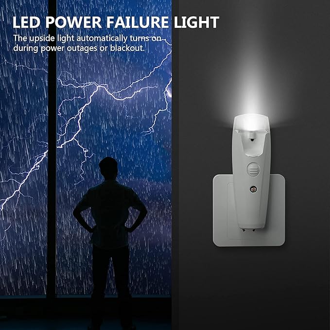 Emergency Lights for Home, 3-in-1 Function Power Failure Light, Flashlight and Plug-in Night Light, 5 Pack
