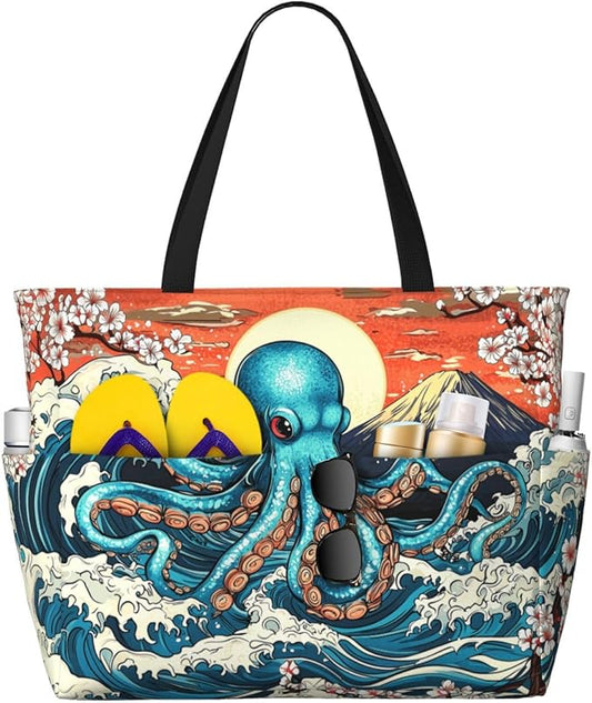 Extra Large Beach Bags For Women, Waterproof Beach Totes Bags For Women, Lightweight Foldable Pool Bag With Zipper
