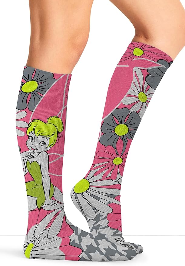 Cherokee Women's 10-15mmHg Compression Socks – Fun Print Knee Highs with Light Support, Soft Feel - PRINTSUPPORT
