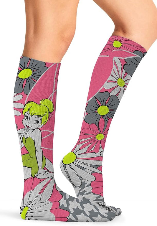 Cherokee Women's 10-15mmHg Compression Socks – Fun Print Knee Highs with Light Support, Soft Feel - PRINTSUPPORT