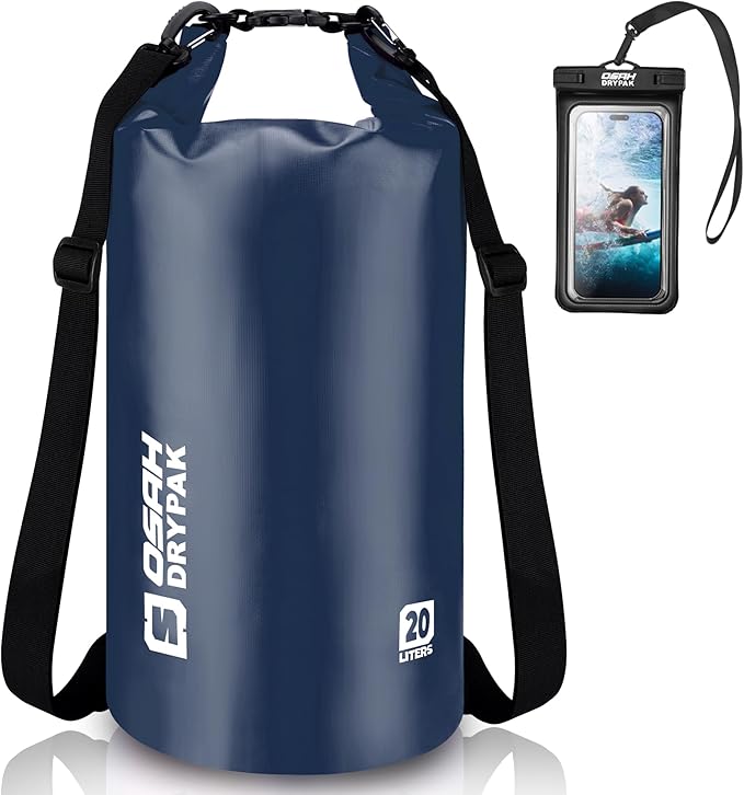 Waterproof Dry Bag, 5L/10L/20L/30L/40L Roll Top Lightweight Storage Backpack with Phone Case for Women & Men, Floating Waterproof Sack for Travel, Swimming, Kayaking, Paddle Board, Camping & Beach