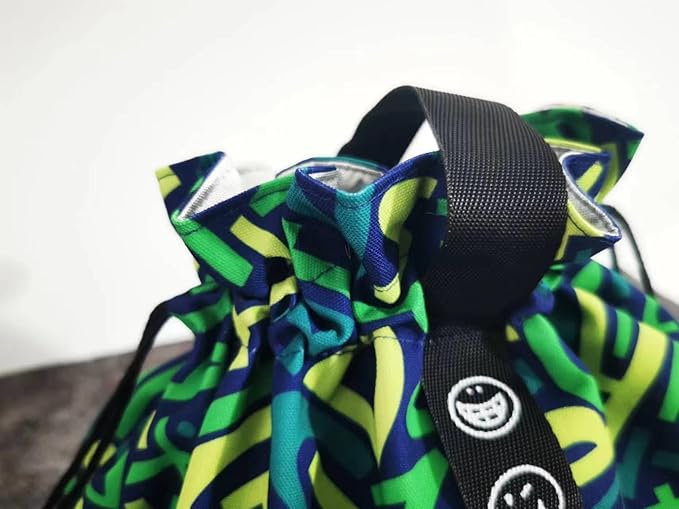 Reusable Drawstring Lunch Bag,Insulated Handbag Tote bag with Handle,Lunch Sackand Drawstring Closure for Women Work Picnic or Travel(GREEN 1)