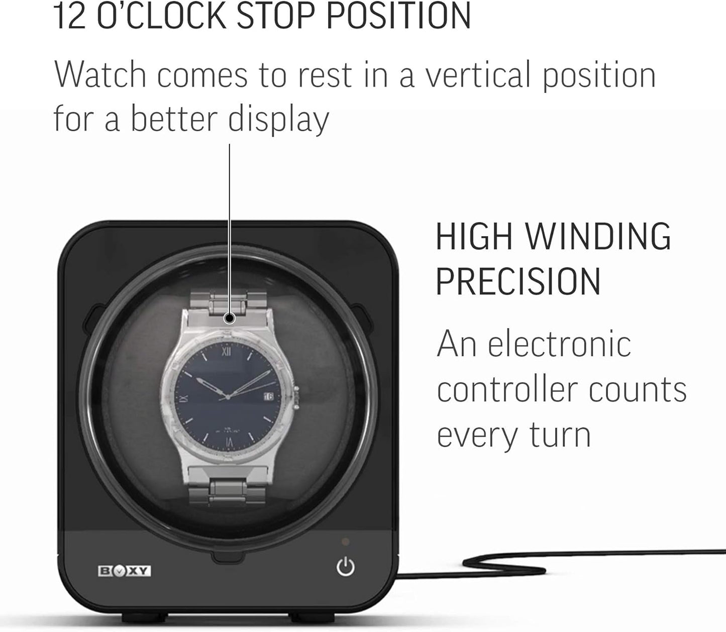 Watch Winder for Automatic Watch with Vertical Rotor Stop (with AC Adapter)