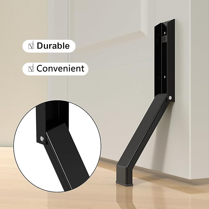 Door Stop, No Drilling Door Stoppers to Keep Door Open, Easy Pedal Kick Down Door Holder, Bottom of Door (Black x 1 Pack)