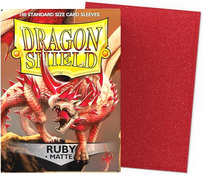 Dragon Shield | Standard Size Card Matte Sleeves | 100 CT - Smooth & Tough Premium TCG Sleeves | Compatible with Pokemon, Flesh & Blood, One Piece & Magic the Gathering | Ruby - Matte