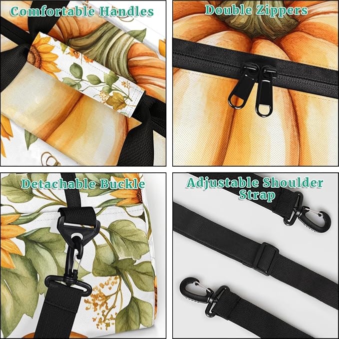 Sunflower Pumpkin Kids-Duffel-Bags Gymnastics Dance Bag Carry-On Overnight Travel Gym Lightweight Dance Sports Bags For Girls Boys Kids，