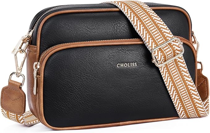 CHOLISS Small Purses for Women, Travel Purses Anti Theft Crossbody Bags for Women, Vegan Leather Adjustable Wide Guitar Strap | Travel Purses, Anti Theft, Adjustable, Wide Guitar Strap
